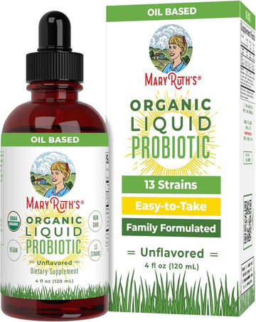 Usda Organic Liquid Probiotic By Maryruth'S | Digestive Health | Gut Health | Probiotics For Women | Probiotics For Men | Probiotics For Kids | Acidophilus Probiotic | Vegan | Non-Gmo | 40 Servings