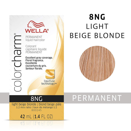 Wella Professionals Invigo Brilliance Color Protection Shampoo & Conditioner, For Fine Hair + Wella Colorcharm Permanent Liquid Hair Color For Gray Coverage, 8Ng Light Beige Blonde