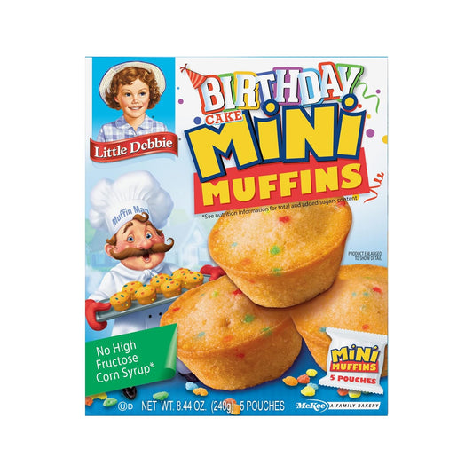 Little Debbie Birthday Cake Mini Muffins, 40-1.7 OZ Pouches (8 Boxes)