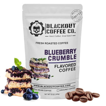 Blackout Coffee Blueberry Crumble Flavored Medium Roast - Freshly Roasted In The Usa - 12 Oz Ground Coffee Pouch