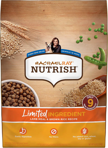 Rachael Ray Nutrish Limited Ingredient Diet Lamb Meal & Brown Rice Recipe, Lamb Meal & Rice, 6.00 Pound (Pack Of 1) (Packaging Design May Vary)