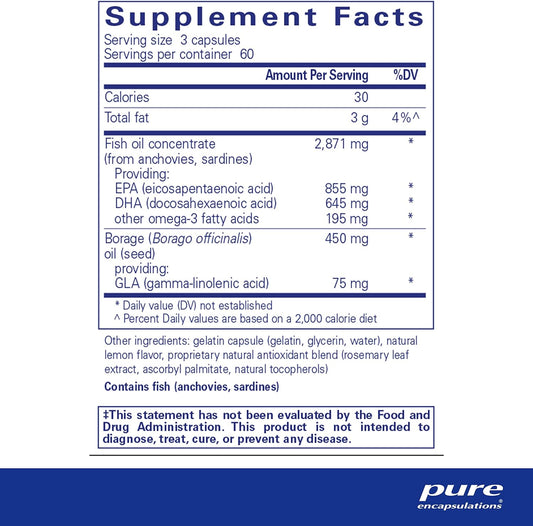 Pure Encapsulations VisionPro EPA/DHA/GLA | Supports Natural Tear Production and Retention of Eye Moisture* | 180 Softgel Capsules