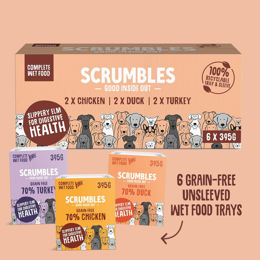 Scrumbles Natural Wet Dog Food Meaty Multipack 6x 395g?WDMPM