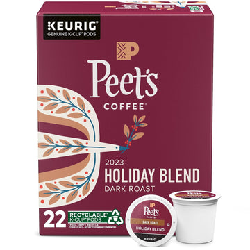 Peet's Coffee , Dark Roast K-Cup Coffee Pods for Keurig Brewers - Holiday Blend 2023 22 Count (1 Box of 22 K-Cup Pods)
