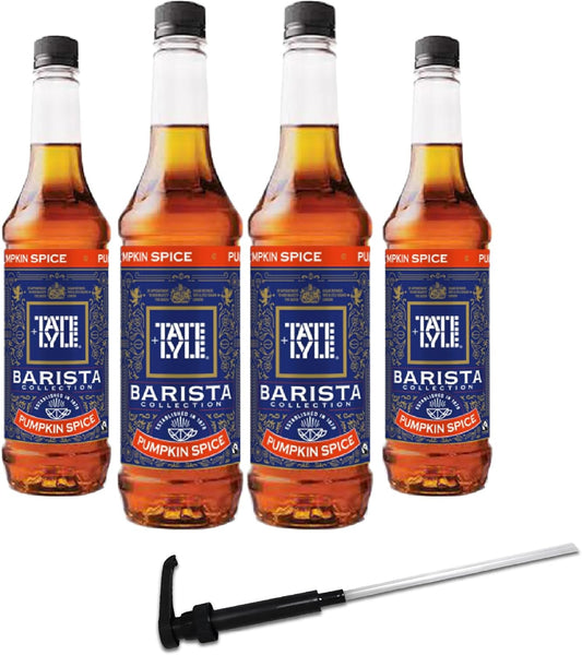 Tate & Lyle Pumpkin Spice Coffee Syrup 750ml Fairtrade (4 Bottles, with Pump) : Amazon.co.uk: Grocery