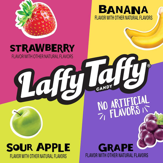 Laffy Taffy Candy, Assorted Fruit Flavors, Individually Wrapped Mini Bars, 6 Ounce Bag