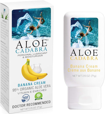 Aloe Cadabra Flavored Personal Lubricant Organic Water Based Lube for Women, Men & Couples, Banana Cream 2.5 Ounce