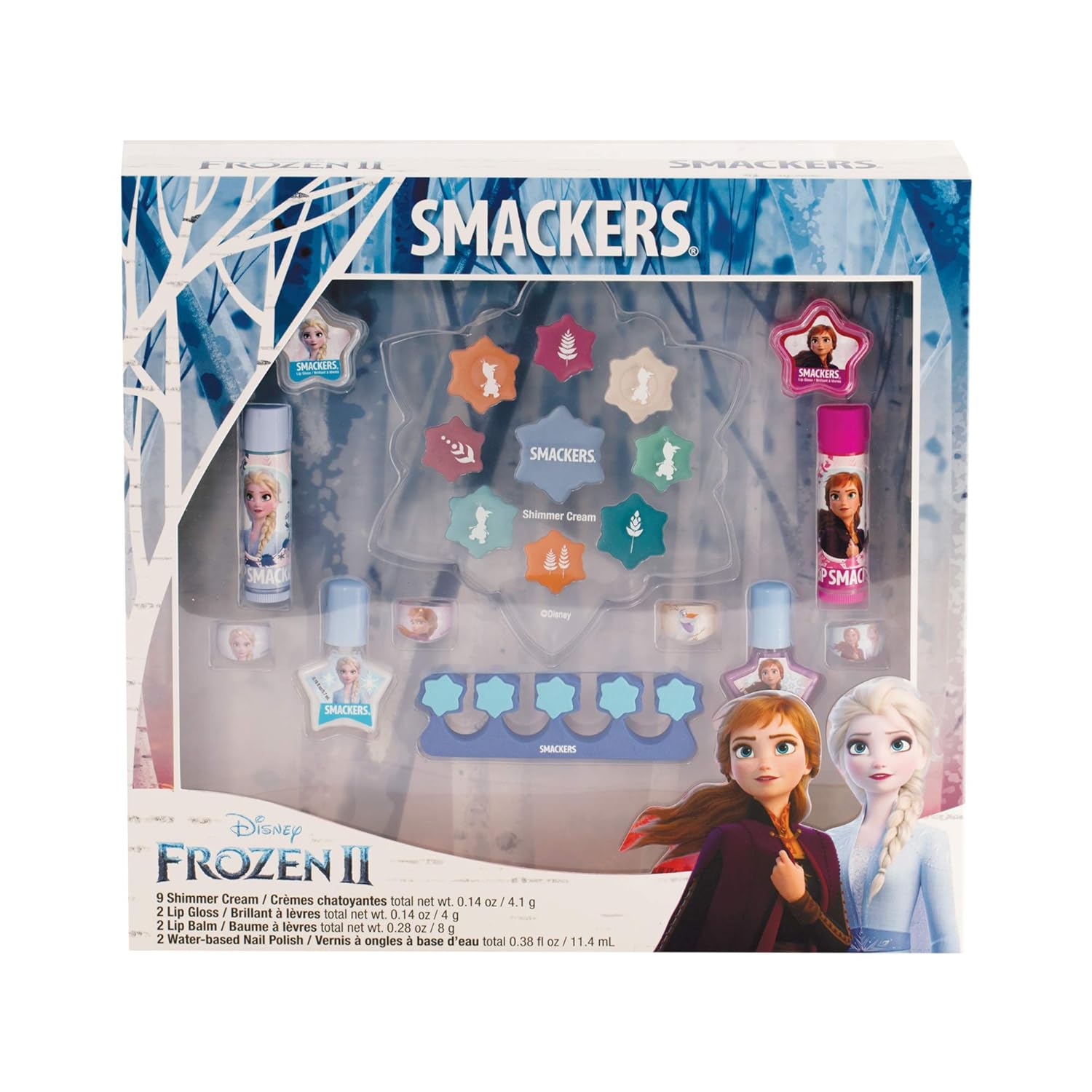 Lip Smacker Disney Frozen Ii Color Makeup Set For Girls, Shimmer Cream, Lip Gloss, Lip Balm, Nail Polish
