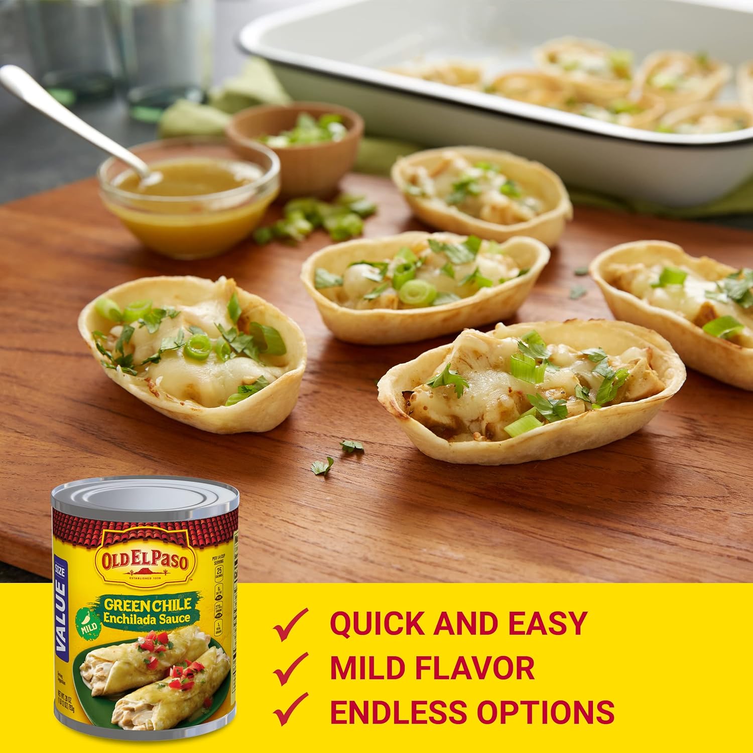 Old El Paso Mild Green Chile Enchilada Sauce, Value Size, 28 oz. : Grocery & Gourmet Food