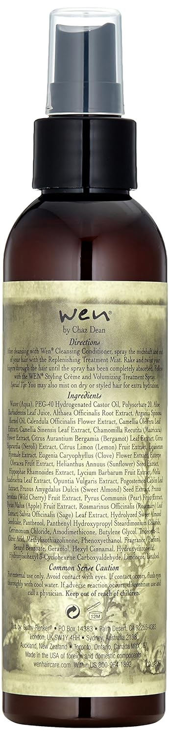 Wen By Chaz Dean Sweet Almond Mint Replenishing Treatment Mist, 6 Fl Oz : Beauty & Personal Care