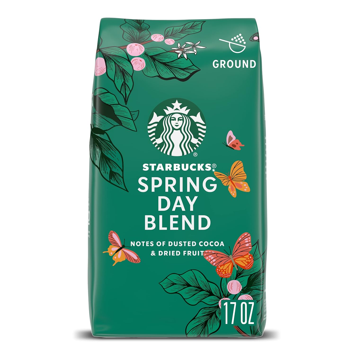Starbucks Ground Coffee, Medium Roast, Spring Day Blend, 100% Arabica, Limited Edition, 17 Oz Bag
