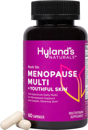 Hyland's Naturals Rock On Menopause + Youthful Skin Care Multivitamin for Women with Immune Support - 60 Capsules - Menopause Relief for Women with Biotin, Collagen, and Red Clover