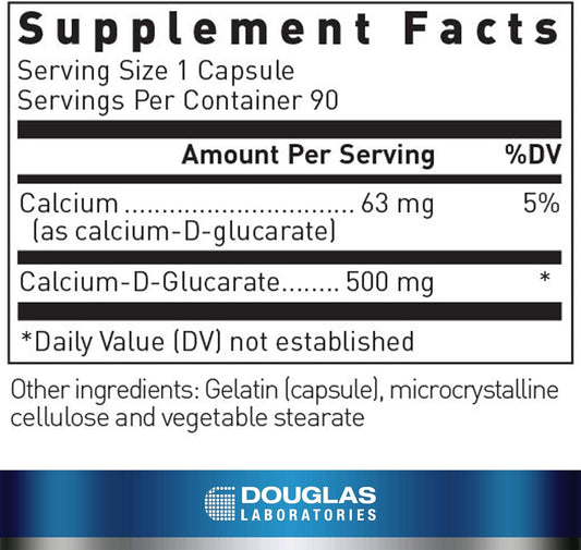 Douglas Laboratories Calcium-D-Glucarate (500 Mg.) | Support Against Environmental Toxins And Excess Steroid Hormones | 90 Capsules