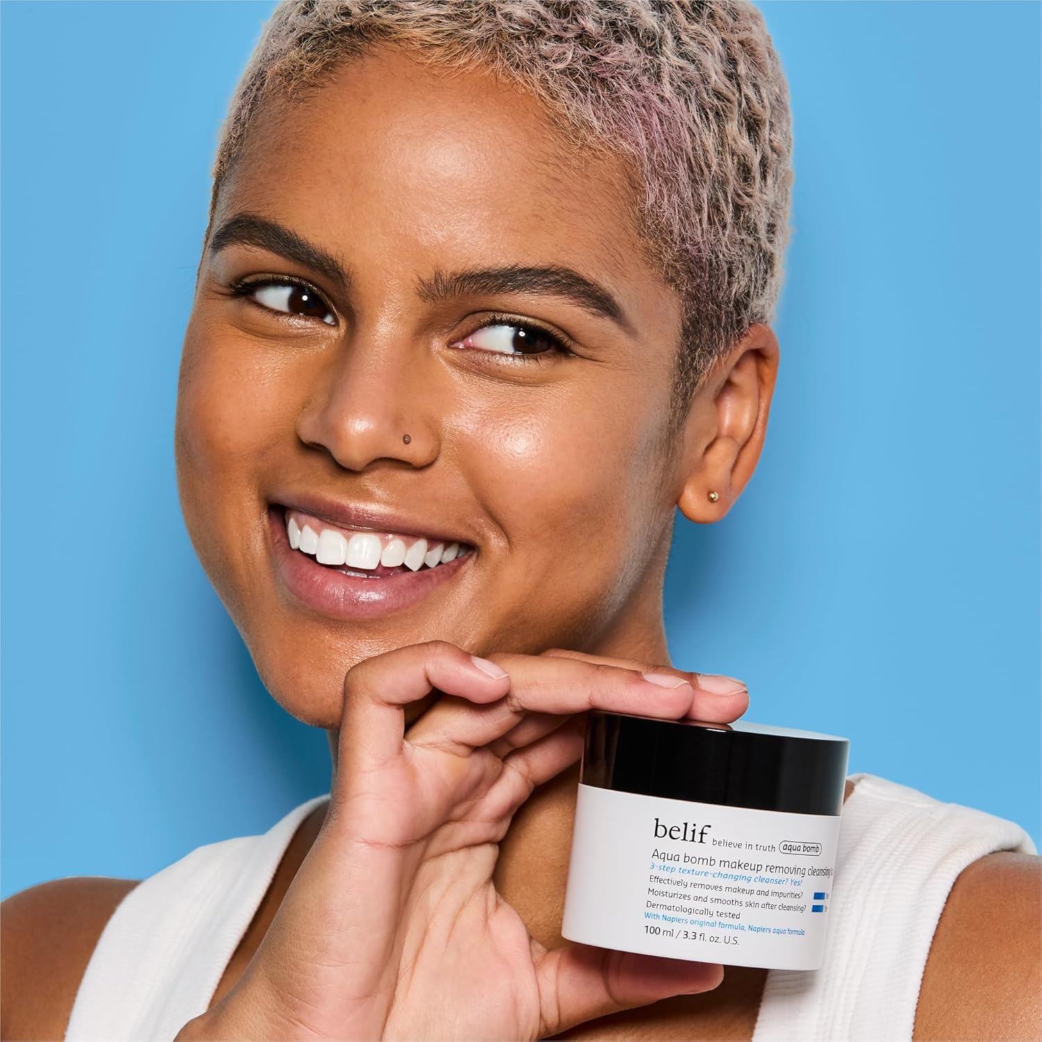Belif Aqua Bomb Cleansing Balm Makeup Remover, Hydrate & Deep Cleanse In 1 Step, No Mess Clean Up, Melt Away Makeup & Spf, Balm To Oil Cleanser Formula, No Oily Residue, Korean Skin Care : Beauty & Personal Care