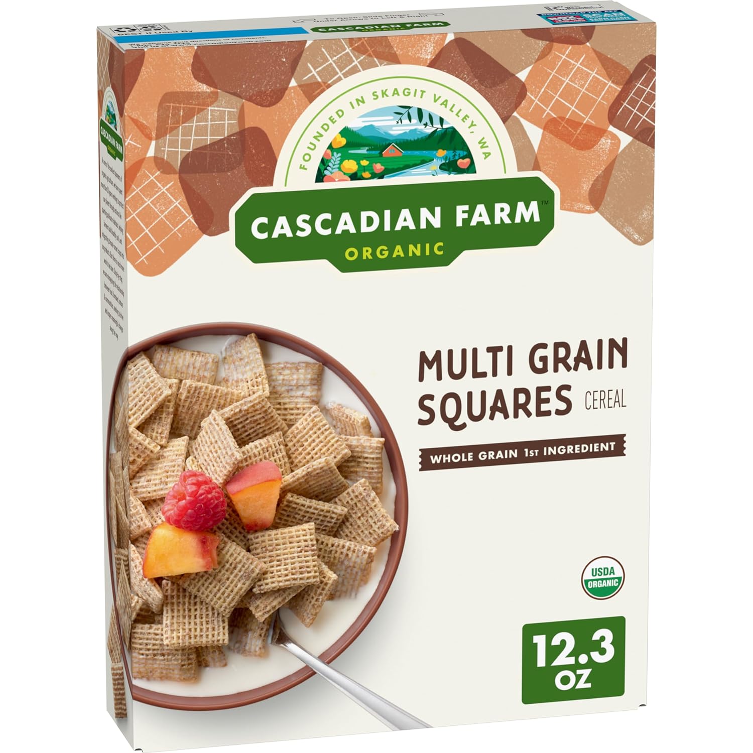 Cascadian Farm Organic Multi Grain Squares Cereal, 12.3 oz