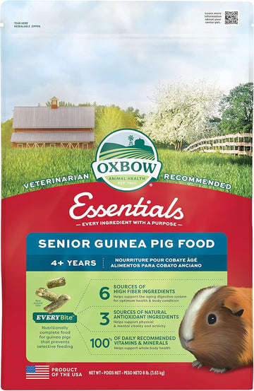 Oxbow Essentials Senior Guinea Pig Food - All Natural Food Pellets For Senior Guinea Pigs - 8 Lb