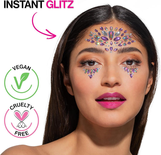 Wet N Wild Fantasy Makers Gem Face Mask, Face Crystals, Face Jewels, Face Gems, Face Gems, Rhinestone For Party, Fave, Festival, Dress Up, Temporary Tattoo Stickers, Cosmic Queen