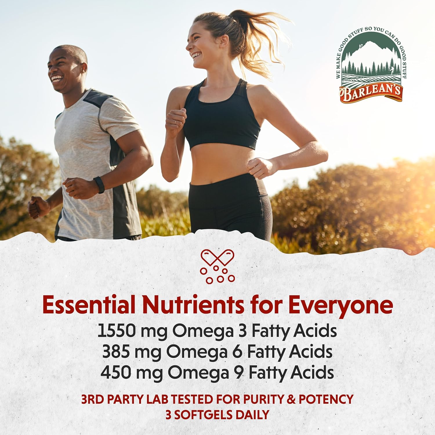 Barlean'S Omega 3 6 9 Lignan Flaxseed Oil Supplements, Cold-Pressed Flax Seed Supplement Softgels With 1550 Mg Ala Fatty Acids, 100 Count : Health & Household