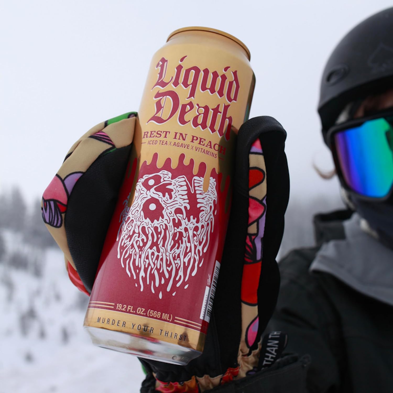 Liquid Death Iced Black Tea, Rest In Peach 19.2 Oz King Size Cans (8-Pack)