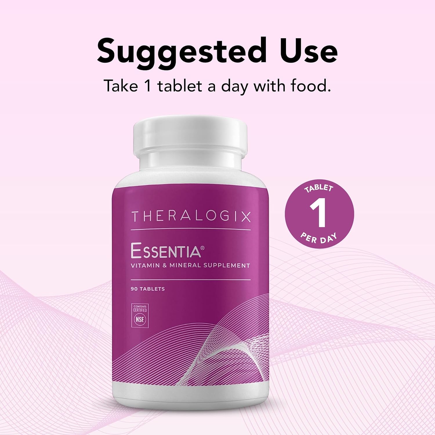 Theralogix Essentia Multivitamin for Women - 90-Day Supply - Women's Daily Multivitamin - Supports Immune Health & Bone Health - Includes Vitamin C, Vitamin D, Zinc & More - NSF Certified - 90 Tablets : Health & Household