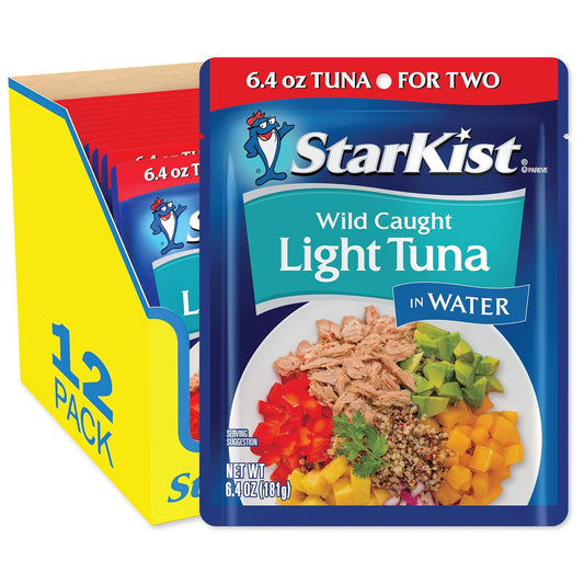 StarKist Chunk Light Tuna in Water - 6.4 Oz Pouch (Pack of 12)