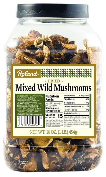 Roland Foods Dried Mixed Wild Mushrooms Specialty Imported Food ,16 Ounce (Pack Of 1)