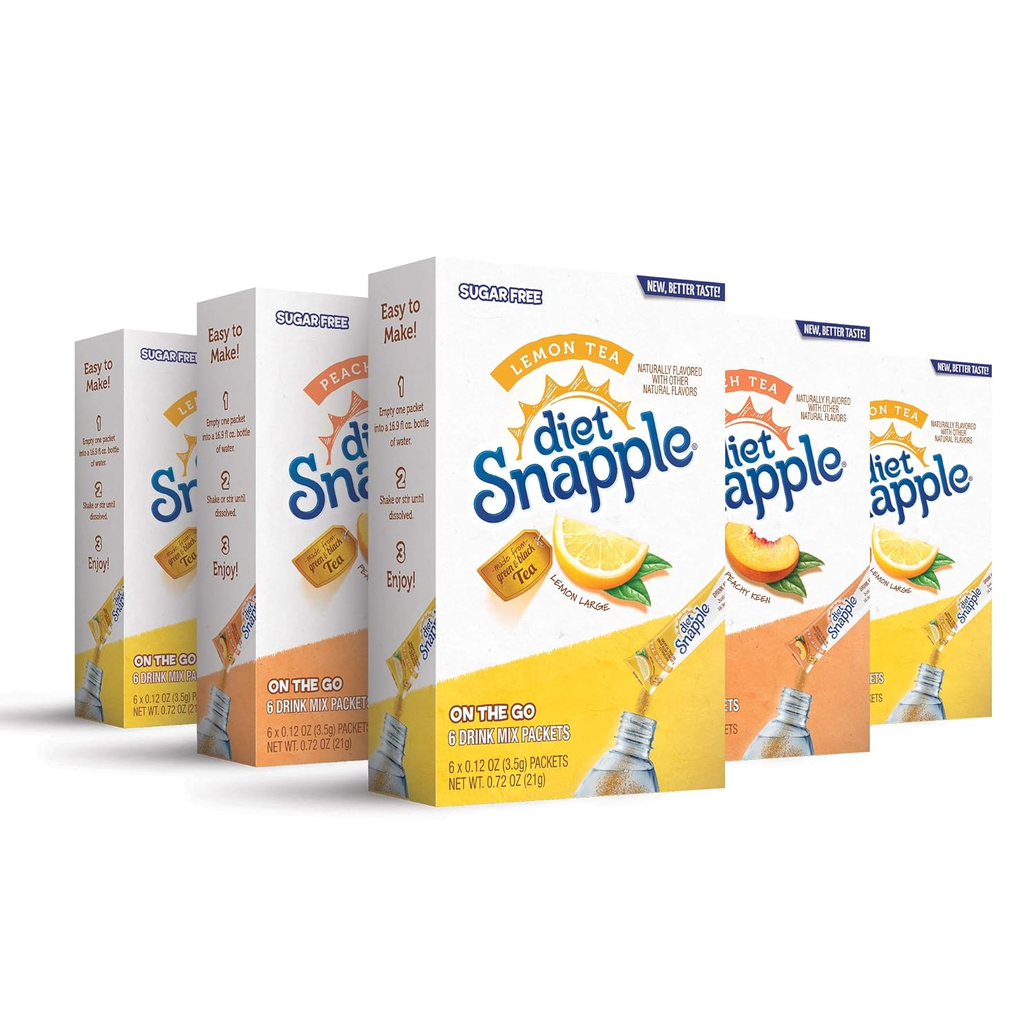 Juicy Mixes Diet Snapple – Sugar Free & Delicious, Made With Natural Flavors (Variety, 30 Sticks)