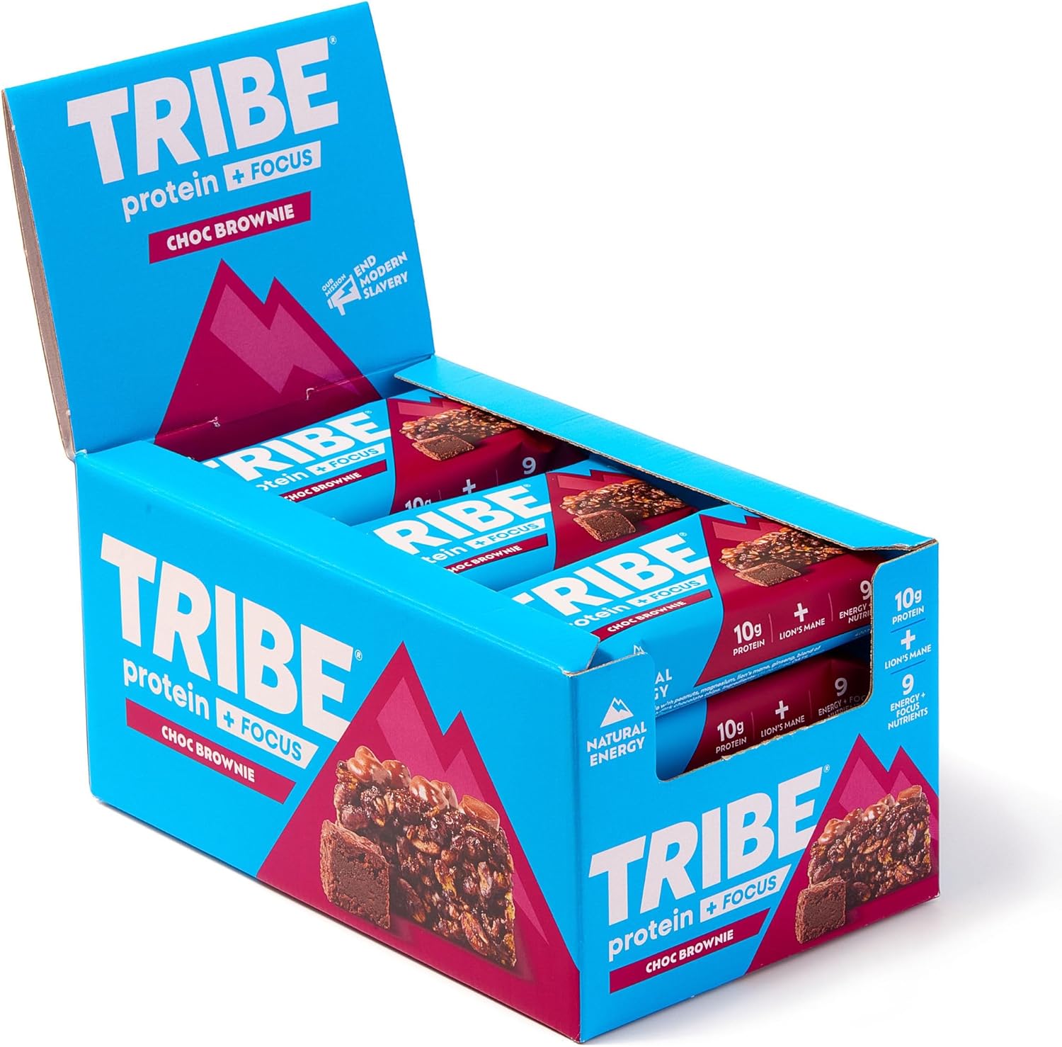 Tribe Protein + Focus Bar - Bestsellers Variety Pack - 10G Protein, 9 Energy & Focus Nutrients, Lions Mane, Plant Based, Vegan Snack & Gluten Free (60G X 12 Bars) (12 Count (Pack Of 1), Variety)