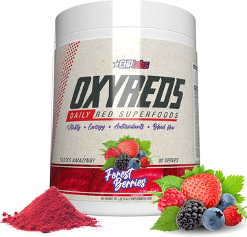 Ehp Labs Oxyreds Superfood Beets Powder - Nitric Oxide Supplement, Organic Beet Root Powder, Immune Support Supplement & Prebiotics For Digestive Health, Beet Powder - Raspberry Refresh, 30 Servings