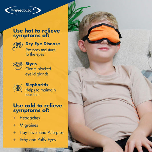 The Eye Doctor Junior Compress - Kids Heated Eye Mask For Dry Eyes - Tired, Sore Dry Eyes Treatment Relief - Children'S Warm & Cold Compress Featuring Sterileyes - Microwave & Freezer Safe