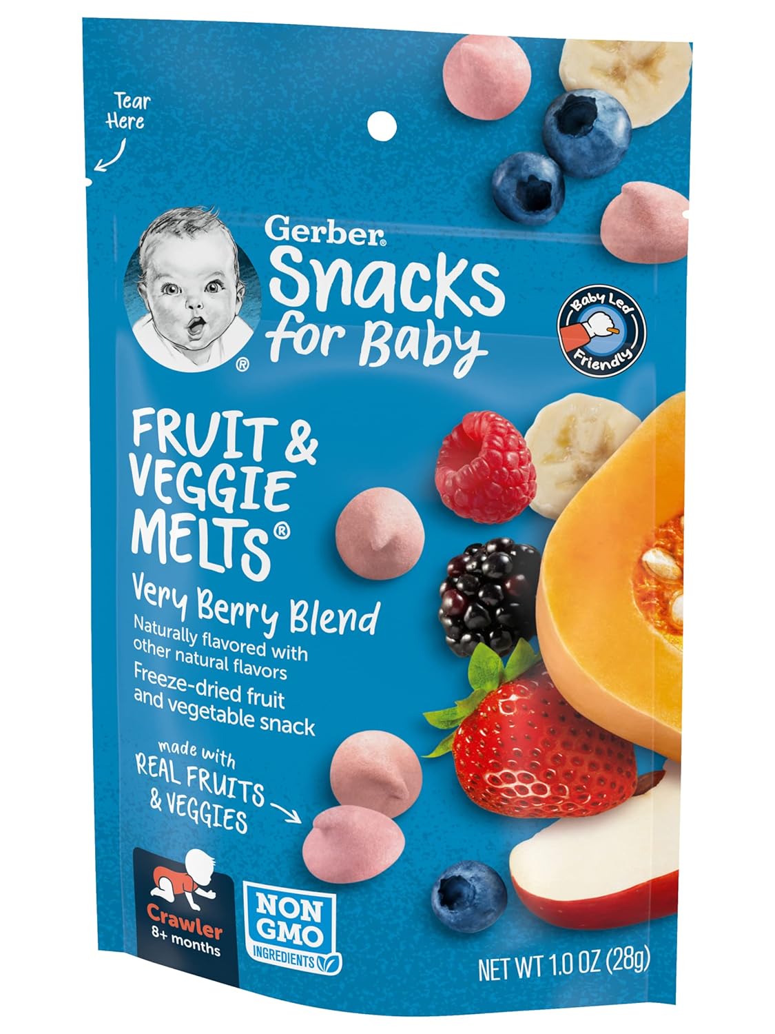 Gerber Snacks for Baby Fruit & Veggie Melts, Very Berry Blend, 1 Ounce (Pack of 7) : Baby