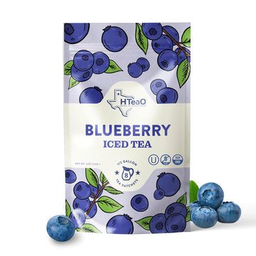 Hteao Blueberry Green Tea Sachets - 4 Gallons Per Package - Real Texas-Style Flavored Iced Tea In 5 Minutes (Pack Of 8 Sachet Bags)