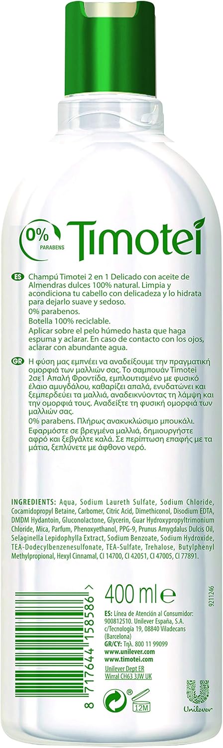 Timotei Shampoo 2 In 1 Sensitive 400 Ml