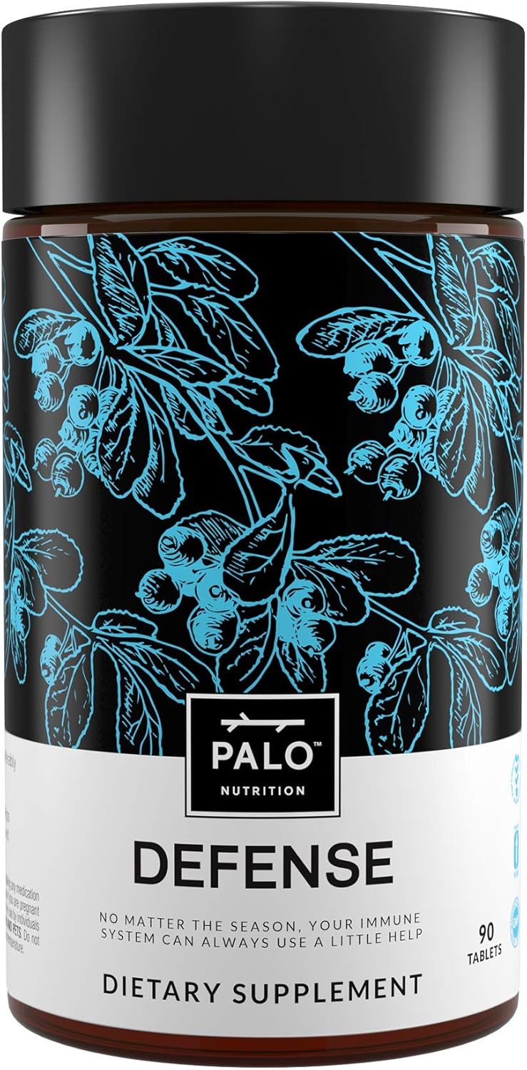 Palo Defense Wellness Formula Vitamins & Herbal Blend - Immune System Support Supplement - With Elderberry, Vitamin C, Zinc, Echinacea, Astragalus, Andrographis— 90 Tabs