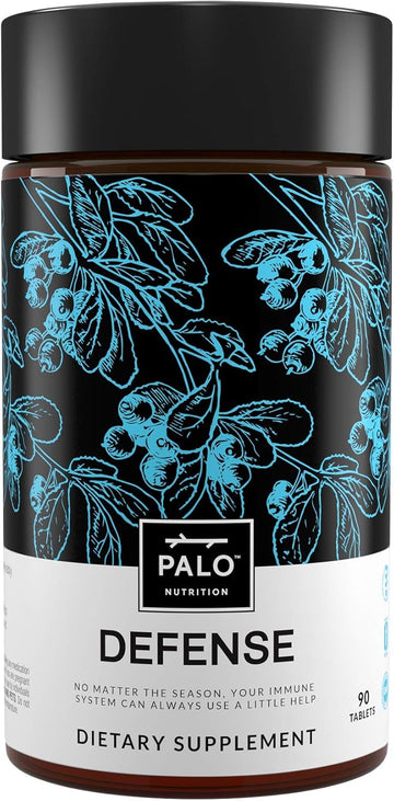 Palo Defense Wellness Formula Vitamins & Herbal Blend - Immune System Support Supplement - With Elderberry, Vitamin C, Zinc, Echinacea, Astragalus, Andrographis— 90 Tabs