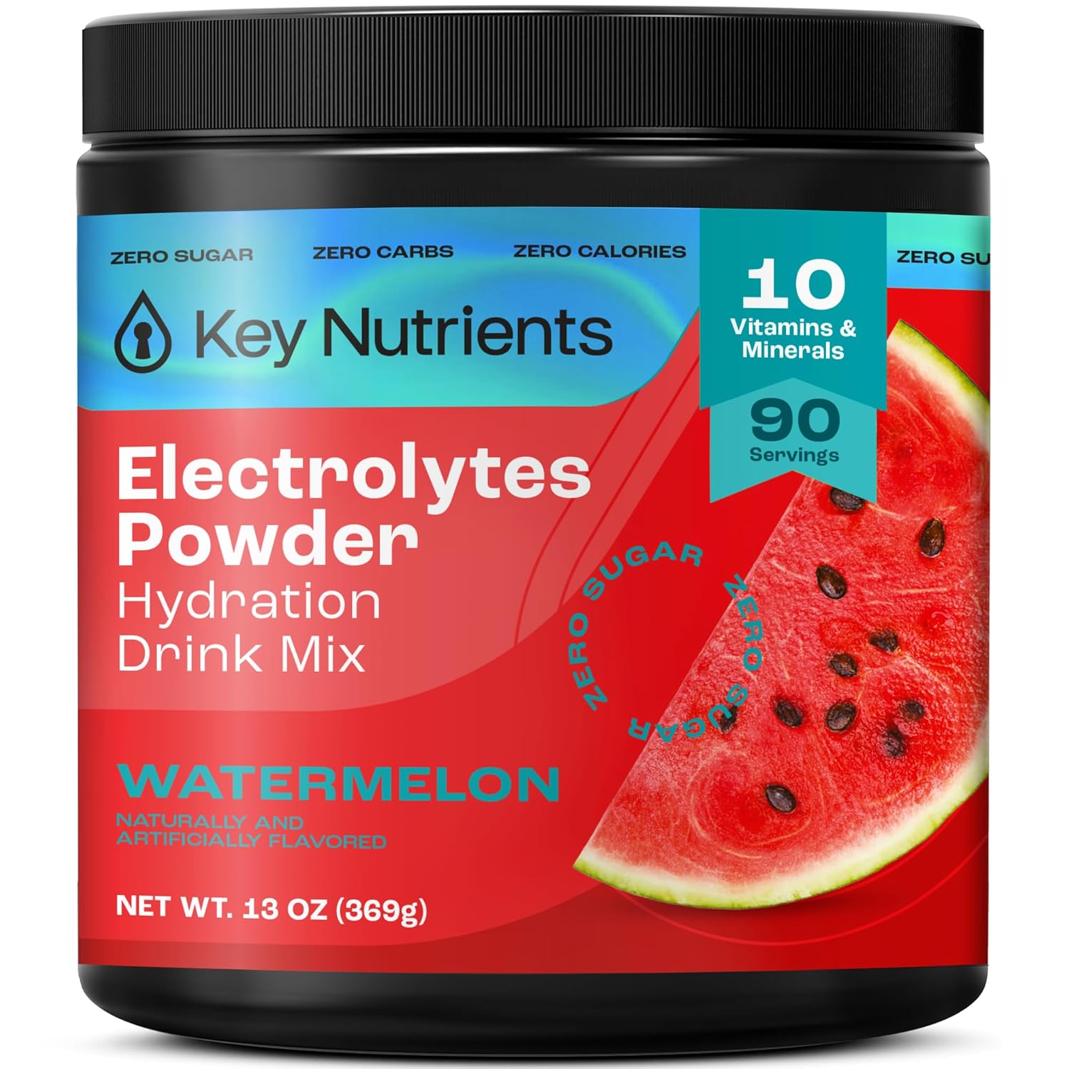 Key Nutrients Multivitamin Electrolytes Powder No Sugar - Sweet Blue Raspberry Electrolyte Powder - Endurance & Energy Supplement - Hydration Powder - No Calories - 90 Servings - Made In Usa