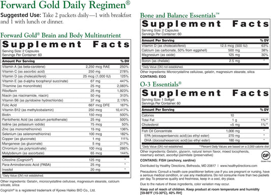 Dr. Whitaker Forward Gold Daily Regimen Multi-Nutrient Vitamin Supplement for Adults 65+, 60 Packets (30-Day Supply)