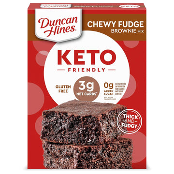 Duncan Hines Keto Friendly Chewy Fudge Brownie Mix, Gluten Free, Zero Sugar Added, 10 Oz