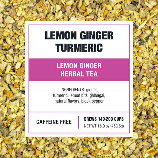 Tiesta Tea - Lemon Ginger Turmeric | Lemon Ginger Herbal Tea | Premium Loose Leaf Tea Blend | Non Caffeinated Herbal Tea | Make Hot Or Iced Tea & Brews Up To 200 Cups - 16 Ounce Resealable Bulk Pouch