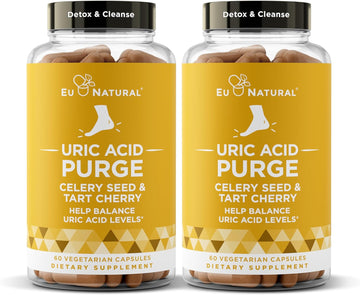 Purge! Uric Acid Flush – Eat & Drink What You Want – Detox And Cleanse With Celery Seed Extract, Tart Cherry & Chanca Piedra For Effective Joint Support & Active Mobility – 120 Soft Vegan Capsules