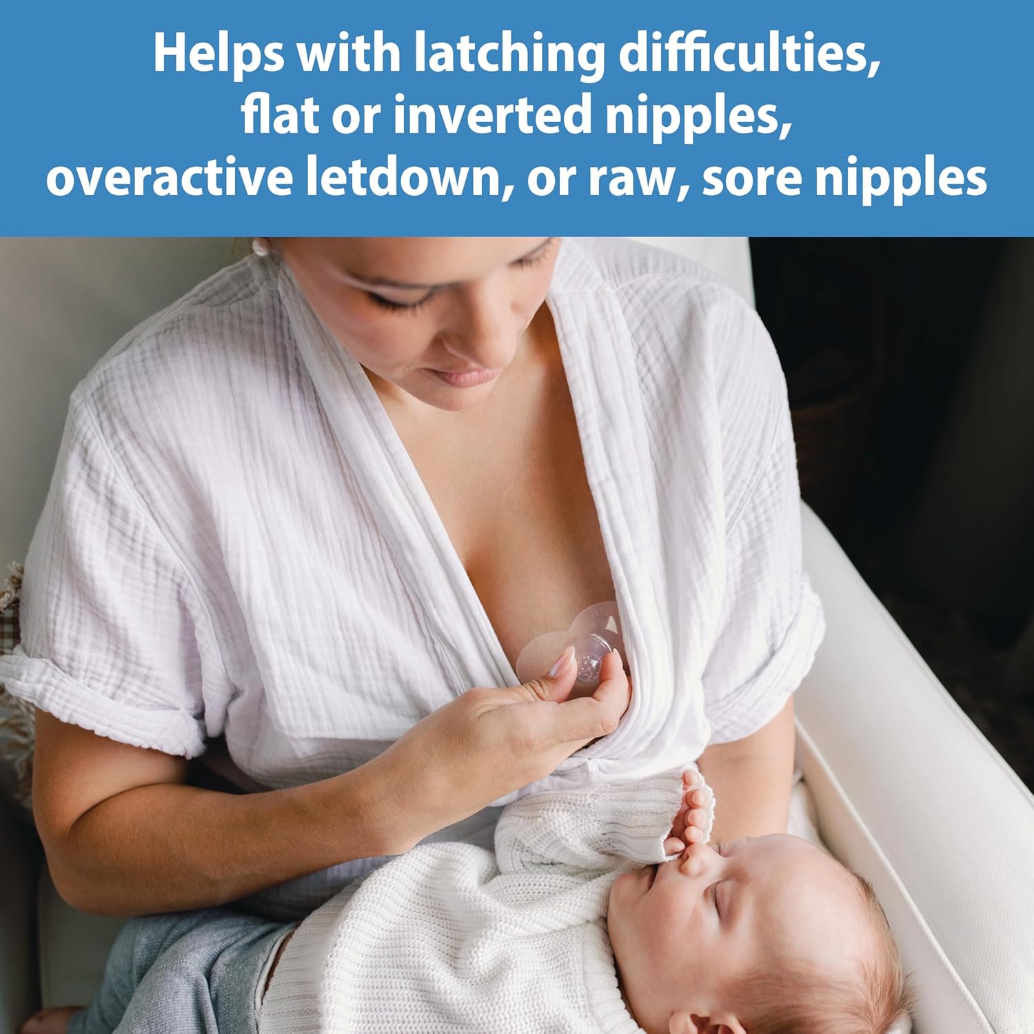 Dr. Brown's Butterfly Breastfeeding Nipple Shields for Protecting Sore, Flat or Inverted Nipples, Essential for Latching Difficulties with Microwave Sterilizer Carrying Case, Size 1, 20mm : Baby