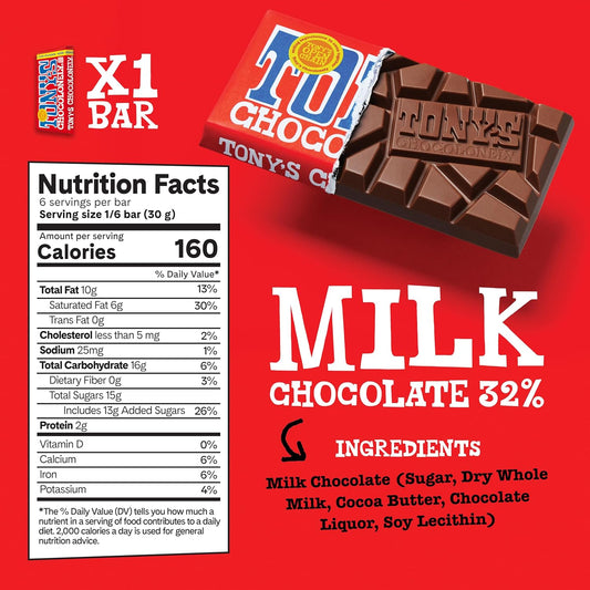 Tony’S Chocolonely Super Duper Milk Chocolate Candy Bar Bundle, Milk & White Chocolate With Sea Salt, Caramel, Pretzel Toffee, Almond, Hazelnut, Made From Quality Fairtrade Cocoa, 6 Bars, 6.35 Oz Each