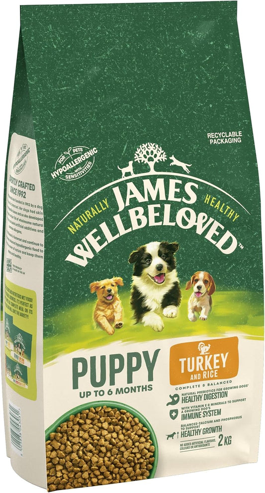 James Wellbeloved Complete Dry Puppy Food Turkey and Rice, 2 kg?02JWTRP2