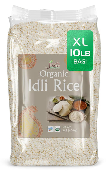 Jiva Organic Idli Rice 10 Pound Bag - Non-Gmo, Usda Organic, Vegan, Perfect For Idli & Dosa - Short Grain Parboiled Rice