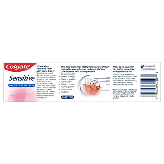 Colgate Sensitive Toothpaste, Complete Protection, Mint - 6 ounce