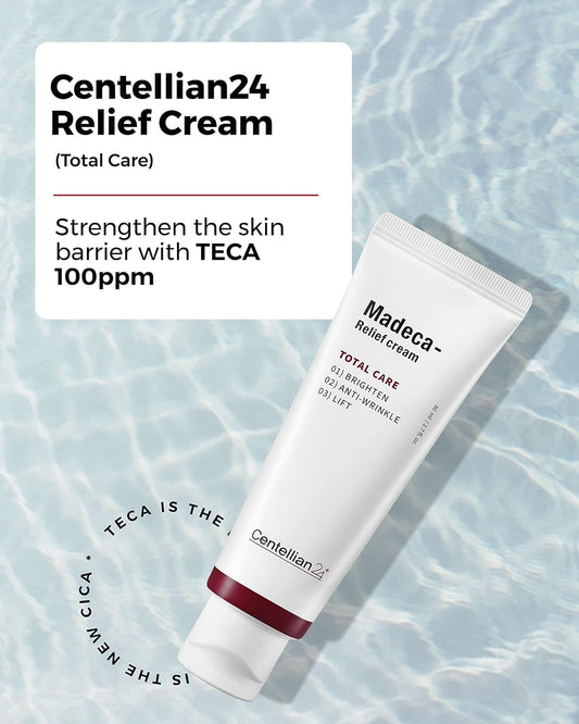 Centellian 24 Relief Cream (2.7Fl Oz) - Moisturizer For All Skin Types. Korean Skin Care For Barrier Repair And Enhanced Elasticity. Teca, Asiatica (Cica)