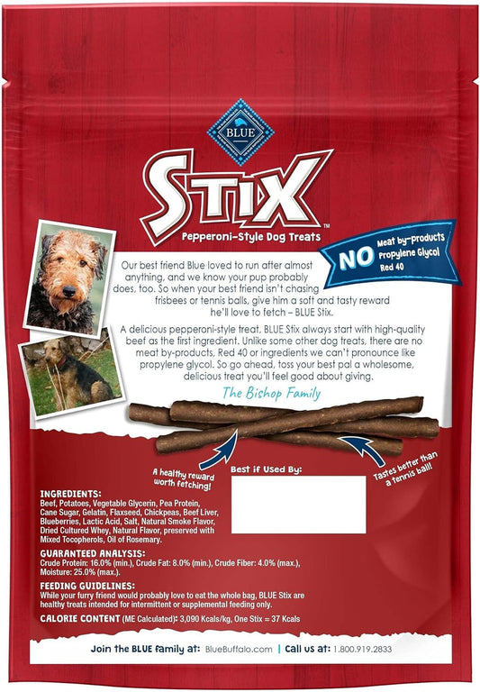 Blue Buffalo Stix Natural Soft-Moist Dog Treats, Beef Recipe 5-Oz Bag (Pack Of 6)