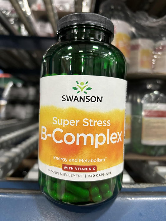 Swanson Super Stress B-Complex - Vitamin Supplement For Relaxation & Healthy Metabolism - Formula For Healthy Energy Levels - (240 Capsules) 4 Pack