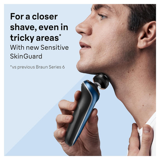 Braun Series 6 Electric Shaver Replacement Head With Sensitive Skinguard, Easily Attach Your Shaver Head, Compatible With New Generation Series 6 Shavers, 64B, Black