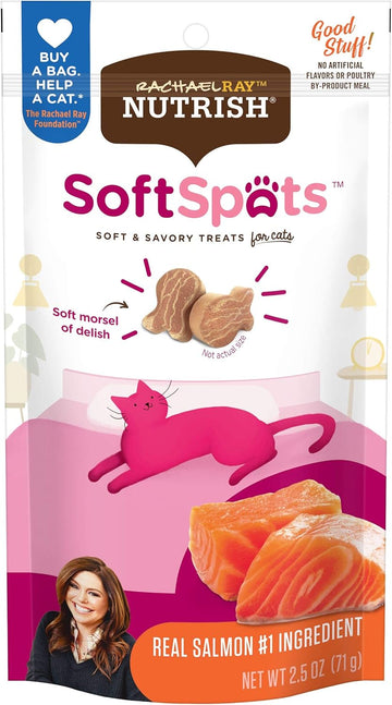 Rachael Ray Nutrish Soft Spots Cat Treats, Salmon, 2.5 Ounce (Pack Of 12)